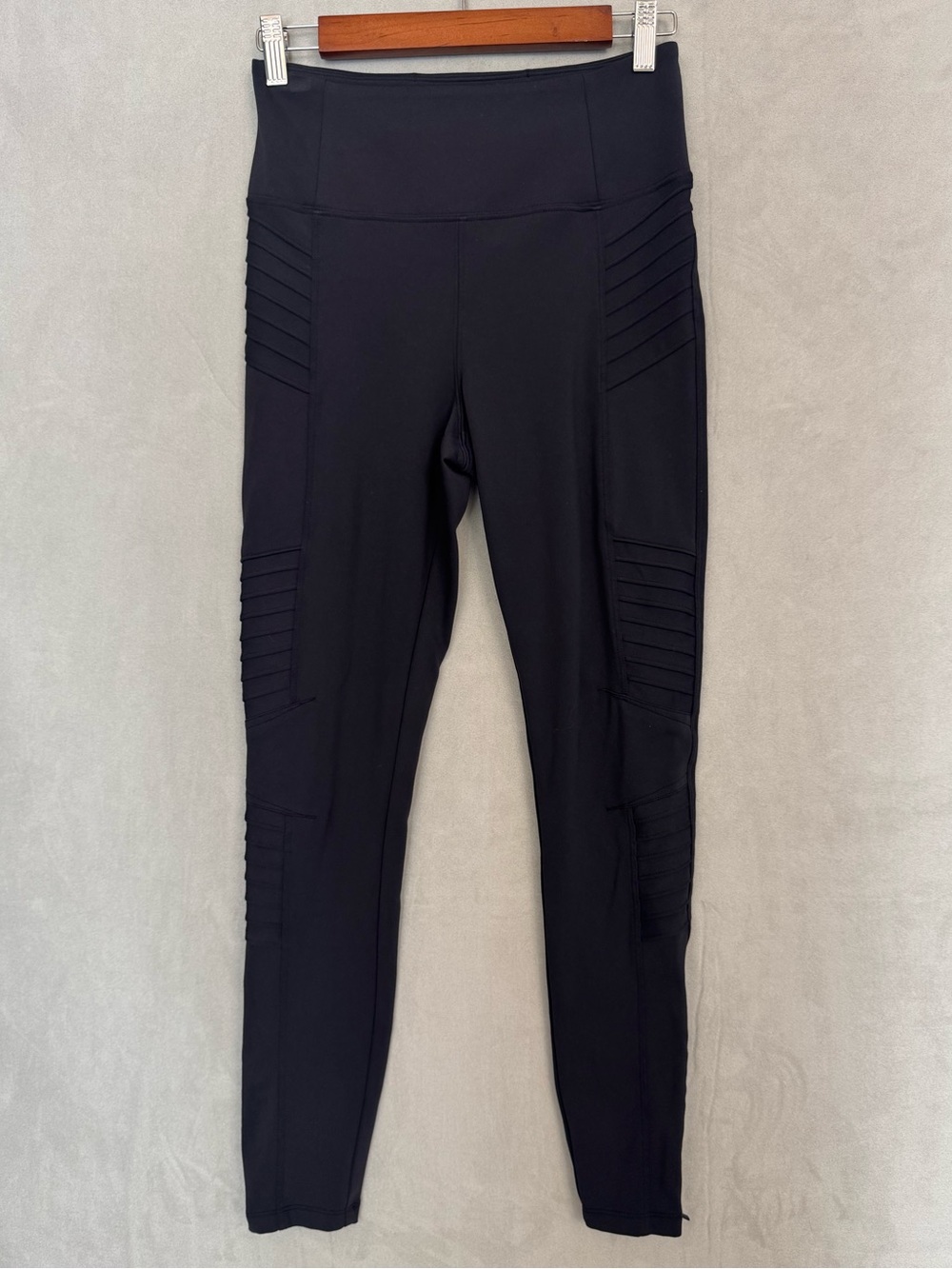 Athleta Delancey Moto Tight S Black High Rise Moto Leggings Pockets